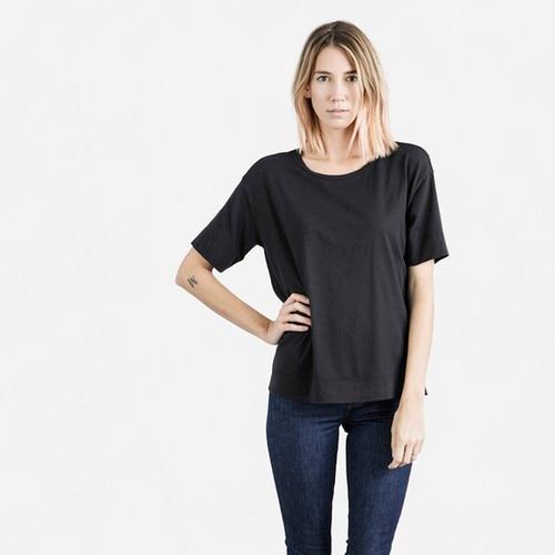 Everlane The Drop-shoulder Crew Tee - Black