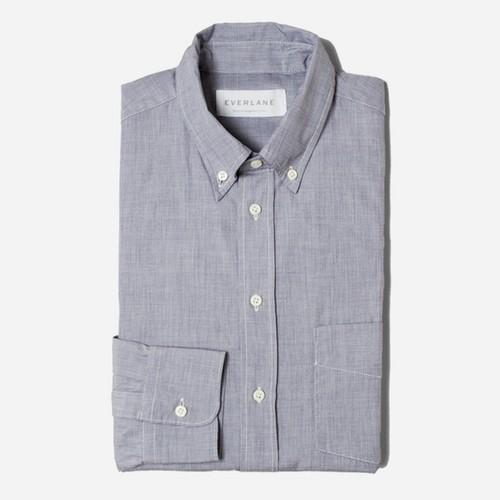 Everlane The Slim Fit Poplin - End-on-end Navy
