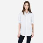 Everlane The Slim Fit Poplin Shirt For Her - Light Blue Stripe