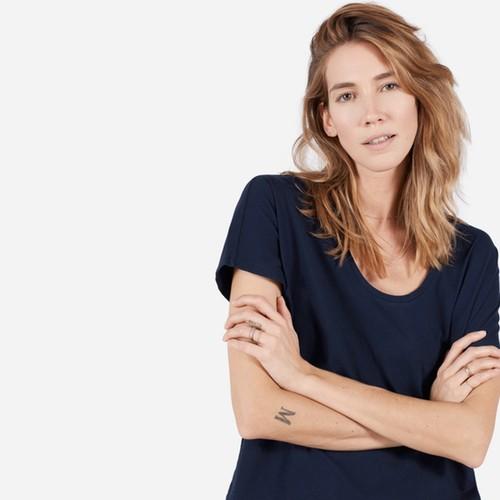 Everlane The Cotton U-neck - Navy