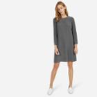 Everlane The Silk Long-sleeve Dress - Grey
