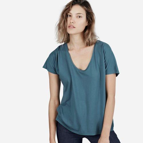 Everlane The Women's U-neck Tee - Aquamarine