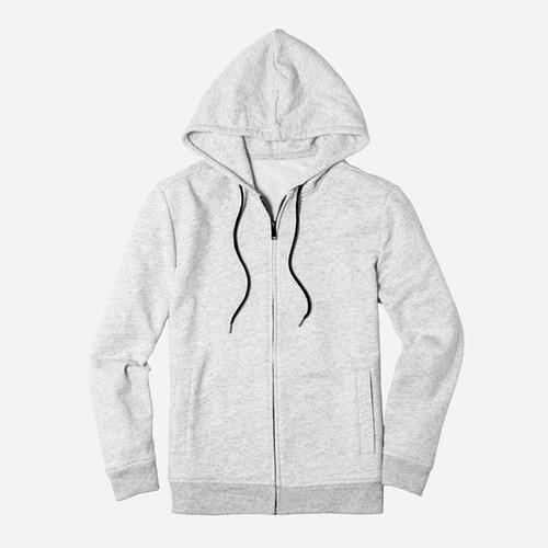 Everlane Men's Zip Hoodie Sweatshirt - Light Grey Marled