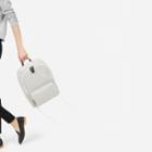 Everlane The Mini Modern Zip Backpack - Stone With Black Leather