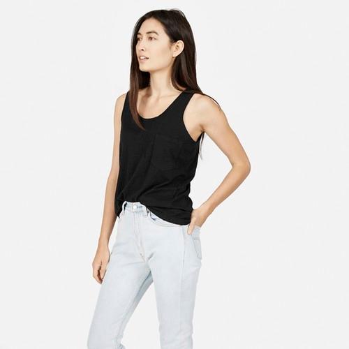 Everlane Women's Slouchy Cotton Slub Tank - Black