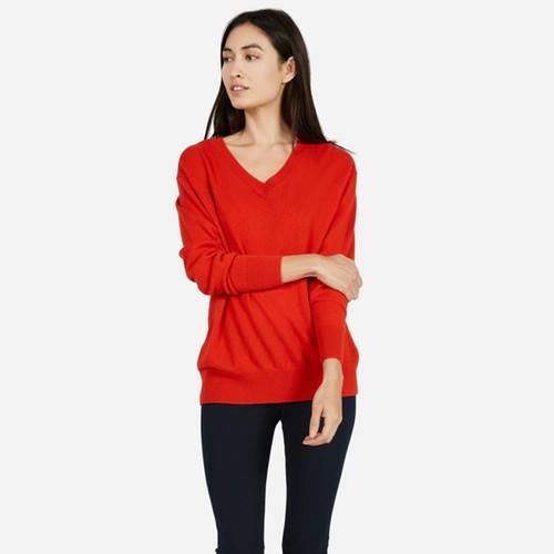 Everlane The Cashmere V-neck - Persimmon