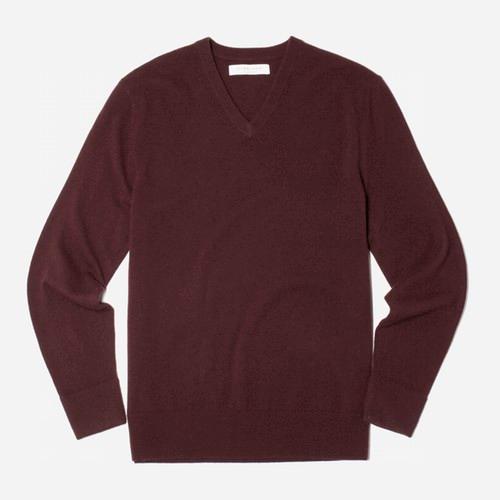 Everlane The Men's Cashmere V-neck - Burgundy