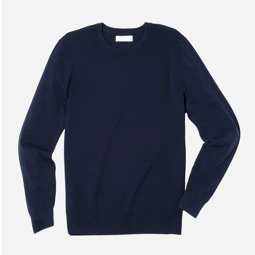 Everlane Men's Cotton Grid Sweater - Navy
