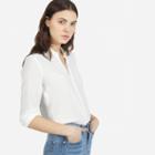 Everlane Women's Silk Point Collar Long-sleeve - White