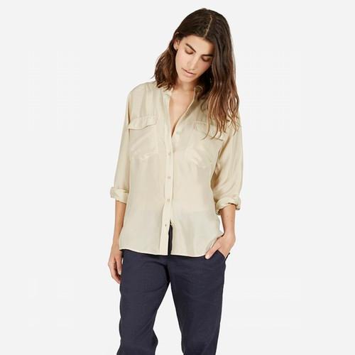 Everlane Women's Habotai Silk Long-sleeve - Ecru