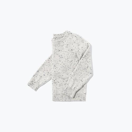 The Everlane Mini: Cashmere Crew- Black/light Grey Donegal