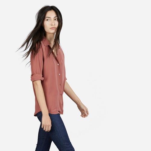 Everlane The Silk Point Collar - Red Clay