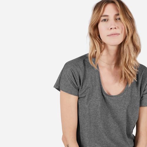 Everlane The Cotton Heather U-neck - Charcoal
