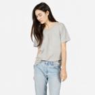 Everlane Women's Slouchy Cotton Slub Crew - Light Grey