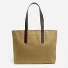 Everlane The Twill Tote - Barley With Brown Leather