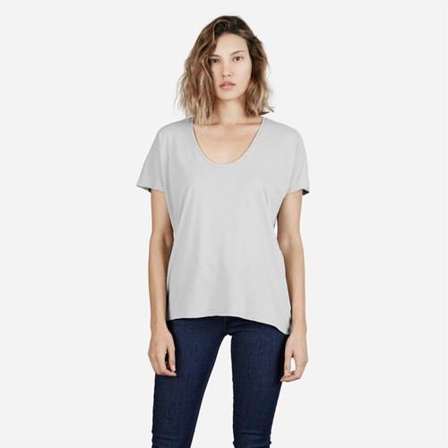 Everlane The Women's U-neck Tee - Light Grey