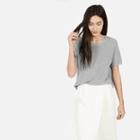 Everlane Women's Short-sleeve Crew Cotton Sweater - Heather Grey