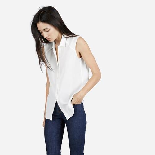 Everlane The Silk Sleeveless - White
