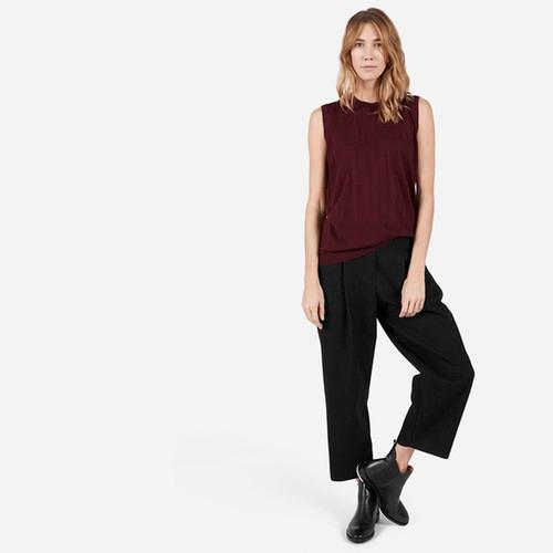 Everlane The Luxe Sweater Sleeveless - Burgundy