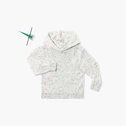 The Everlane Mini: Cashmere Hoodie- Black/light Grey Donegal