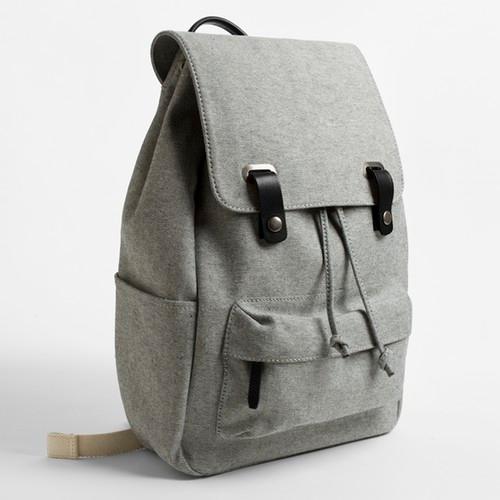 Everlane The Twill Backpack - Reverse Denim With Black Leather