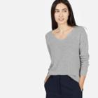 Everlane Women's Long-sleeve V Cotton Sweater - Heather Grey