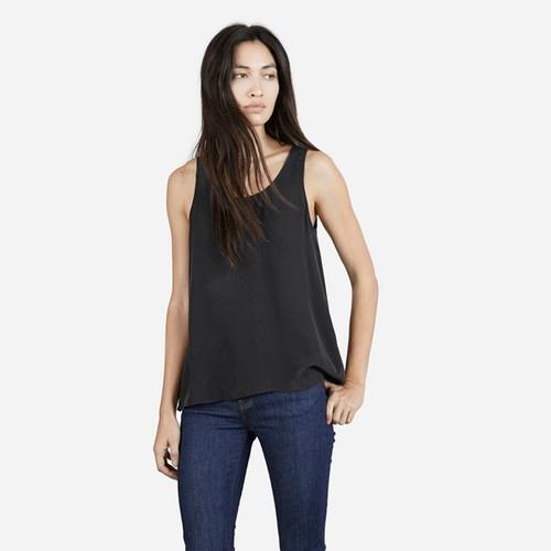 Everlane The Silk Tank - Black