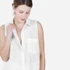 Everlane The Cotton-linen Sleeveless - White