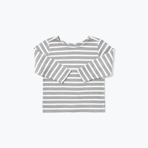 The Everlane Mini Striped Longsleeve Tee - Cream Stripe