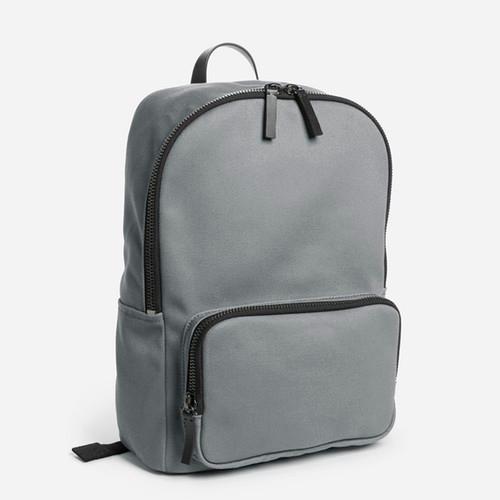 Everlane The Mini Modern Small Zip Backpack - Grey With Black Leather