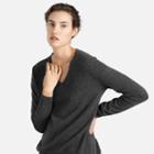 Everlane The Women's V-neck Cashmere Sweater - Dark Grey
