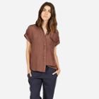Everlane Women's Habotai Silk Short-sleeve - Chestnut