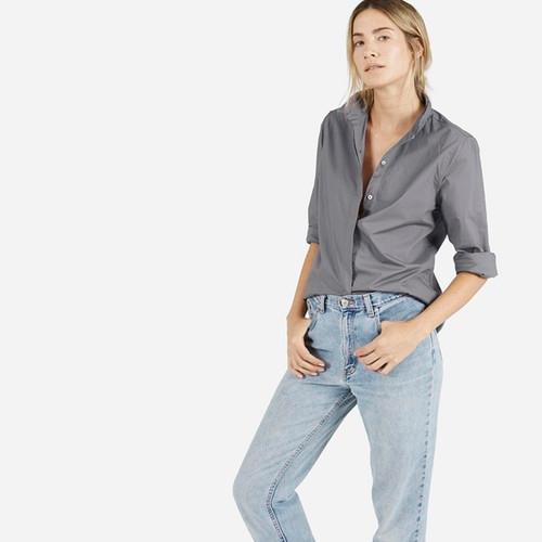 Everlane The Long-sleeve - Grey Poplin
