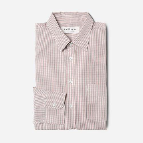 Everlane The Slim Fit Poplin - Grey / Red Check