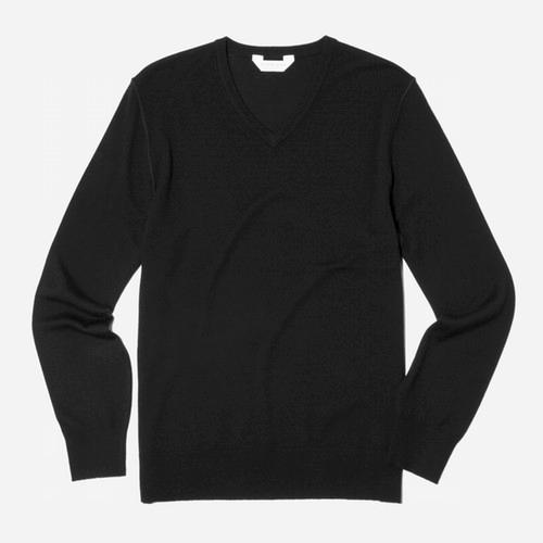 Everlane The Men's Luxe Merino V-neck - Black