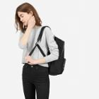 Everlane The Modern Large Zip Backpack - Black With Black Leather