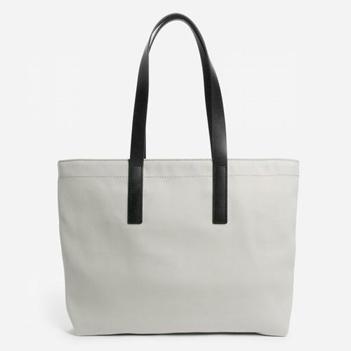 Everlane The Twill Tote - Stone With Black Leather