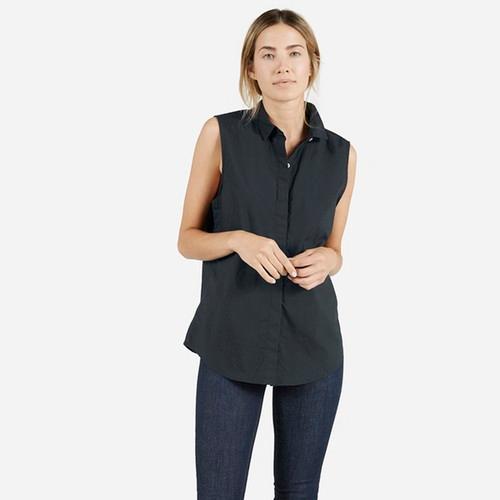 Everlane The Sleeveless - Midnight Poplin