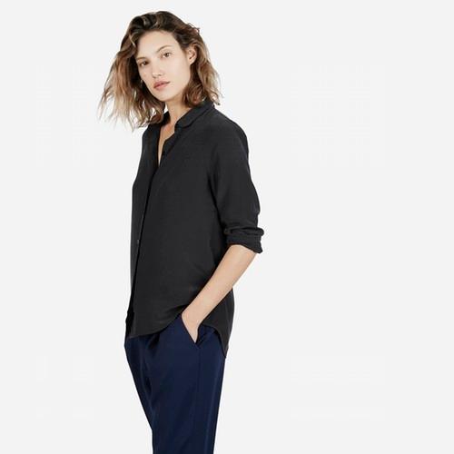 Everlane The Silk Rounded Collar - Black