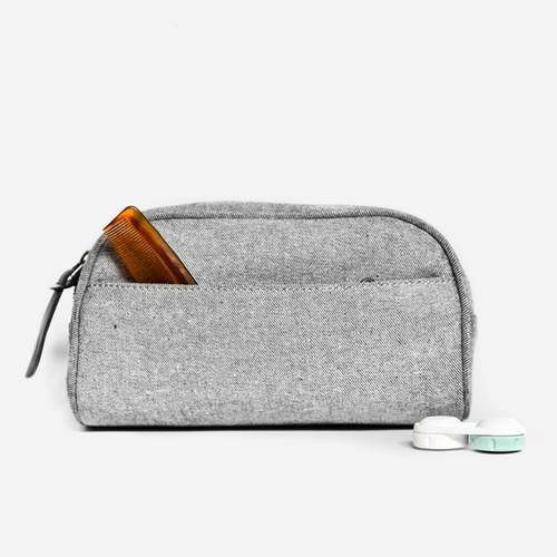 Everlane The Twill Dopp Kit - Reverse Denim With Black Leather