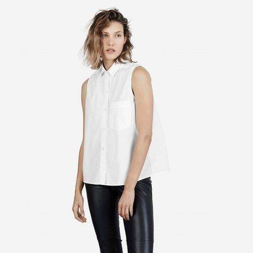 Everlane The Sleeveless - White Poplin