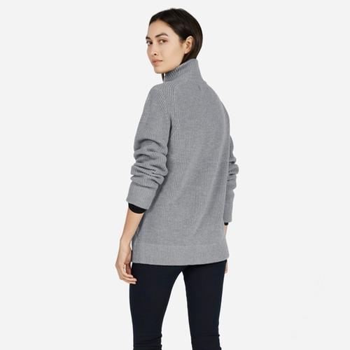 Everlane The Ribbed Zip Cardigan For Her - Grey