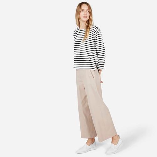 Everlane The Boxy Striped Tee - White / Black