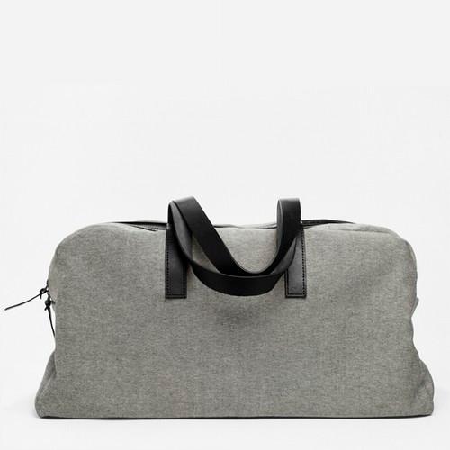Everlane The Twill Weekender - Reverse Denim With Black Leather