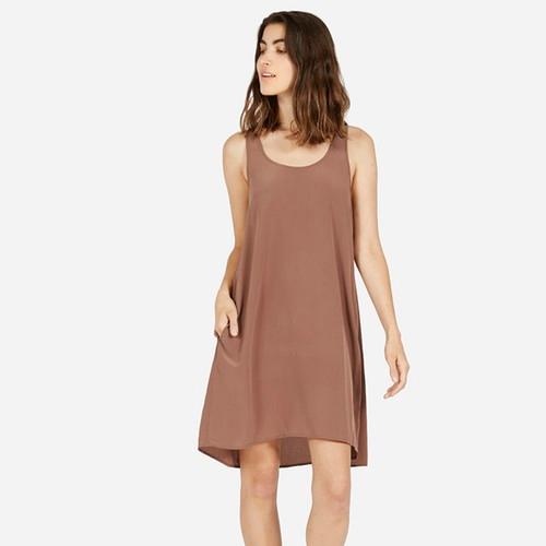Everlane The Silk Tank Dress - Rose Taupe