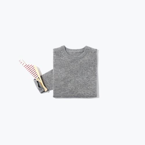 The Everlane Mini: Cashmere Crew- Lt Grey