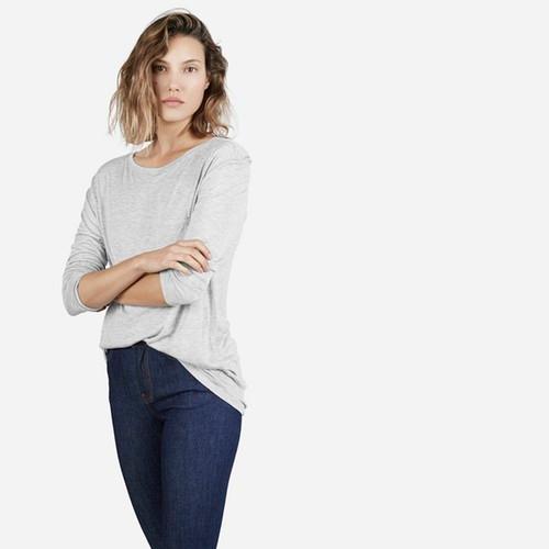 Everlane The Ryan Long Sleeve - Heather Grey