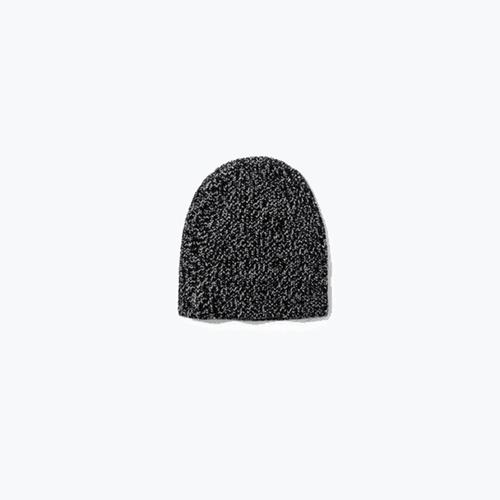 The Everlane Mini Chunky Knit Beanie - Black Marl