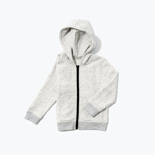 The Everlane Mini Zip Hoodie - Light Grey Marl