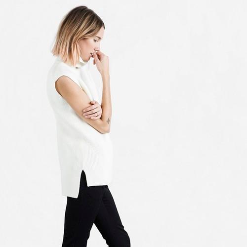 Everlane The Chunky Knit Sleeveless - Ivory